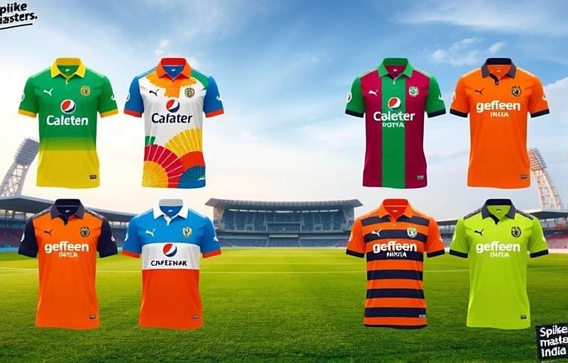 Spike Masters India showing regional variations including different jerseys, stadium designs and cultural elements with Spike Masters India watermark